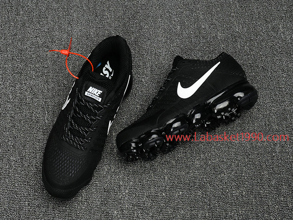 ... Officiel Nike Air Max 2018 Chaussures Nike VaporMax Pas Cher Pour Homme Noir Blanc ...