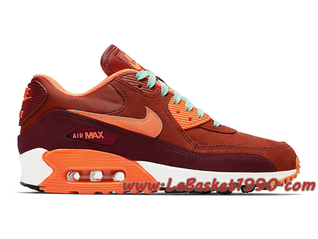 Running Nike Air Max 90 LTHR GS Chaussures Officiel Pas Cher Pour Femme/Enfant Orange ...